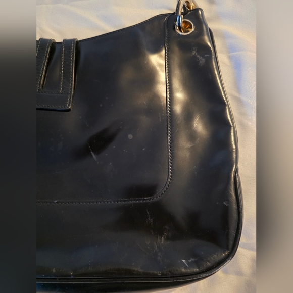 Vintage GUCCI Patent Leather Black Bag Purse - Picture 8 of 15